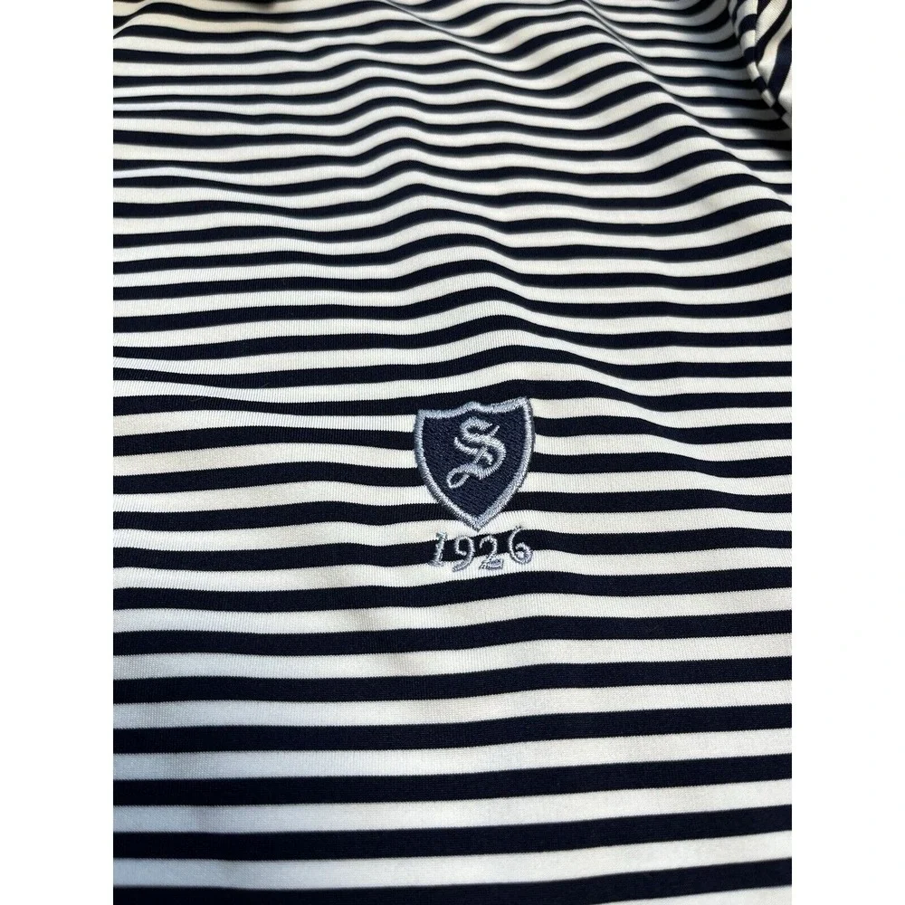 RLX Ralph Lauren‎ Men's Golf Polo Shirt Wicking Small Navy Blue/White Striped